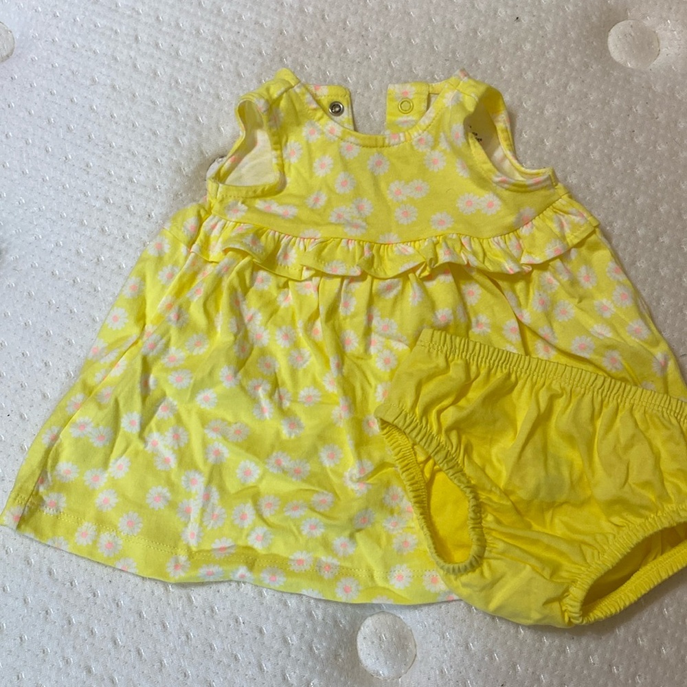 0-3m yellow baby sun dress, brand new